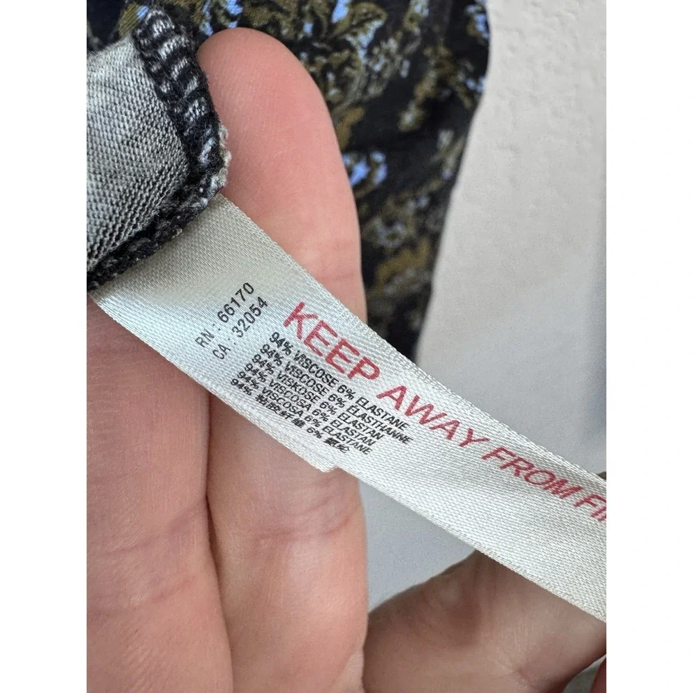 Free People Intimately Wrap‎ Top Sz S Floral Long Sleeve Boho Prairie Peasant